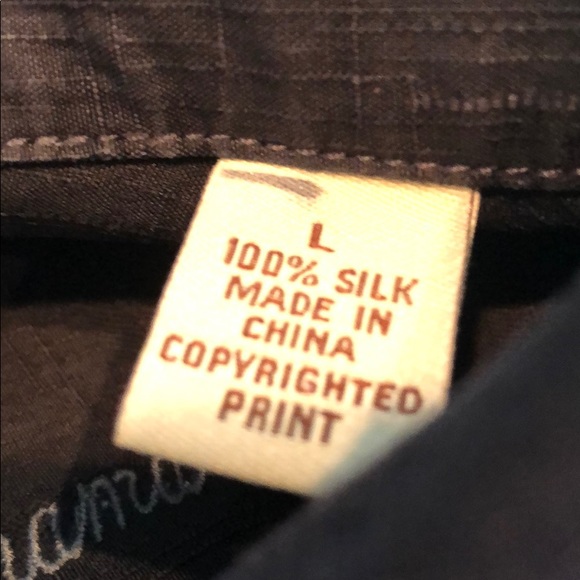 Tommy Bahama black classic embroidered shirt - Picture 4 of 5